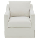  Coaster Furniture Winter 904133 Upholstered Sloped Arm Accent Swivel Chair - Beige IMAGE 6