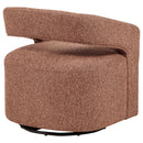  Coaster Furniture Westhill 907539 Boucle Upholstered Swivel Accent Chair - Berry IMAGE 3