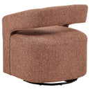  Coaster Furniture Westhill 907539 Boucle Upholstered Swivel Accent Chair - Berry IMAGE 5