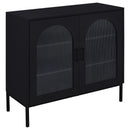  Coaster Furniture Jess 950420 2-door Arched Fluted Glass Accent Cabinet - Black IMAGE 2