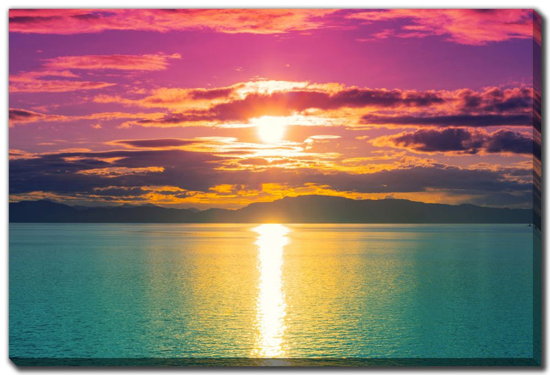 D4357-2228 Streamline Art Sunset over the Alaskan Coast 22x28