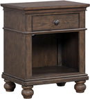 I07-451N-COC-2 ONE DRAWER NIGHTSTAND Oxford Collection by aspenhome -Cocoa Finish