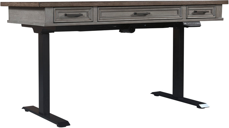 I248-360T-SLT/IUAB-301-1 AspenHome Adj. Desk Base w/ 60" Adj. Lift Desk Top (HOI display behind the counter)