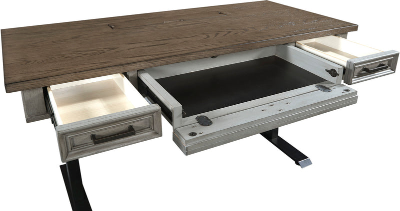 I248-360T-SLT/IUAB-301-1 AspenHome Adj. Desk Base w/ 60" Adj. Lift Desk Top (HOI display behind the counter)