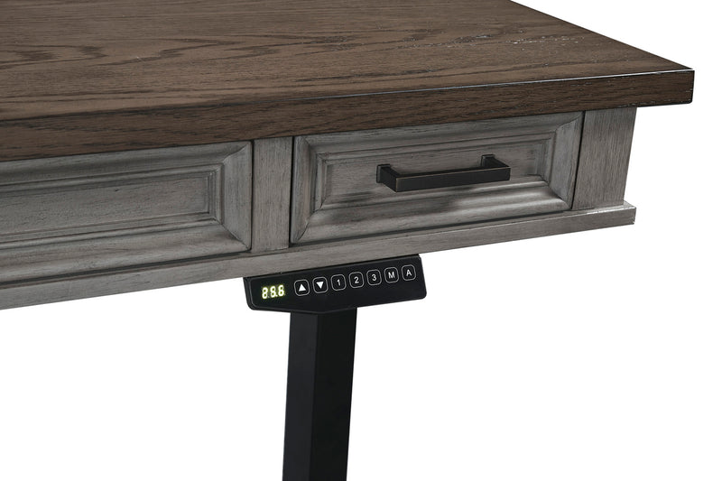 I248-360T-SLT/IUAB-301-1 AspenHome Adj. Desk Base w/ 60" Adj. Lift Desk Top (HOI display behind the counter)