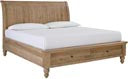 Aspenhome Cambridge Khaki Queen Sleigh Bed with Low profile FB ICB400/402L/403-KHK-3