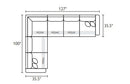 M25W/M25CR/M25AC/M25AC/M25LL Best Home Furnishings Dovely Sectional - Eggshell OTF