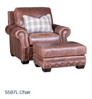 Mayo Special Order 5587L40/L50 Leather Chair and ottoman in Open Range Brokenstone/antique nailhead/Espresso