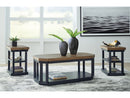 T402-13 Occasional Table Set (3) Landocken (slight damage to 1 side table)