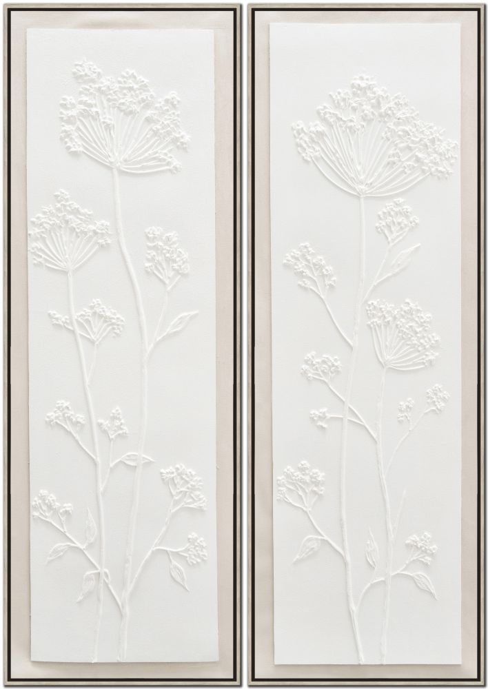 XFRC25125-6 Streamline Art White Flora Set of 2 16x48