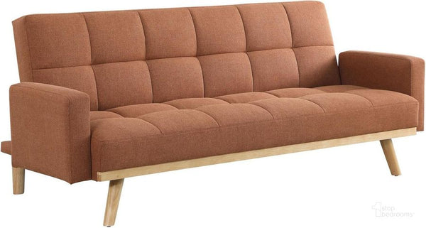360126 coaster Sofa Bed/Terracotta/Polyester 97%,Nylon 3%/Natural Wood Finish
