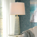 L333328 StyleCraft Home Collection Sky Blue Washed Cone Ribbed Table Lamp Base