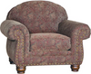 Mayo Leather Chair- 3180L40 Special Order Chair Open range Broken stone, antique nails, espresso round legs